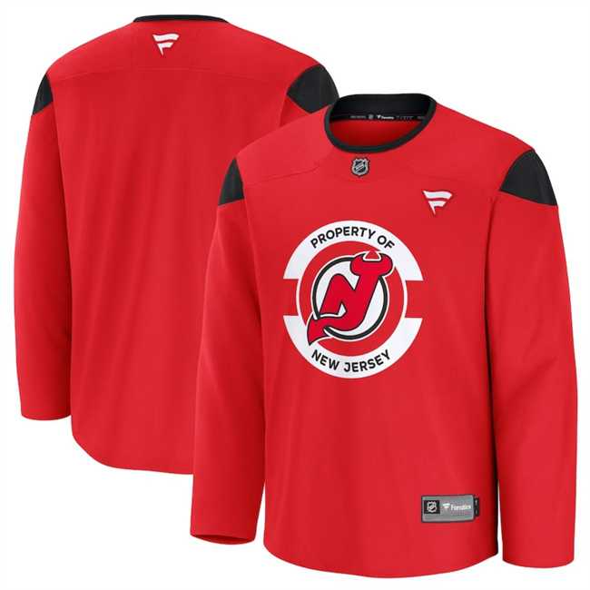 Men%27s New Jersey Devils Red 2024-25 Team Practice Stitched Hockey Jersey Dzhi